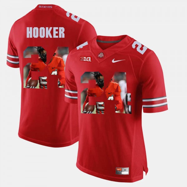 Ohio State Buckeyes Malik Hooker Men's #24 Scarlet Pictorial Fashion College Football Jersey 2404TXOS8